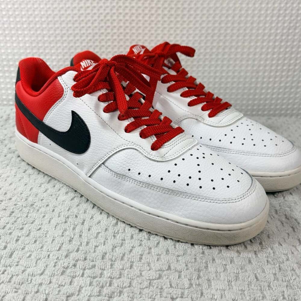 Nike Court Vision Low White Black University Red Shoes